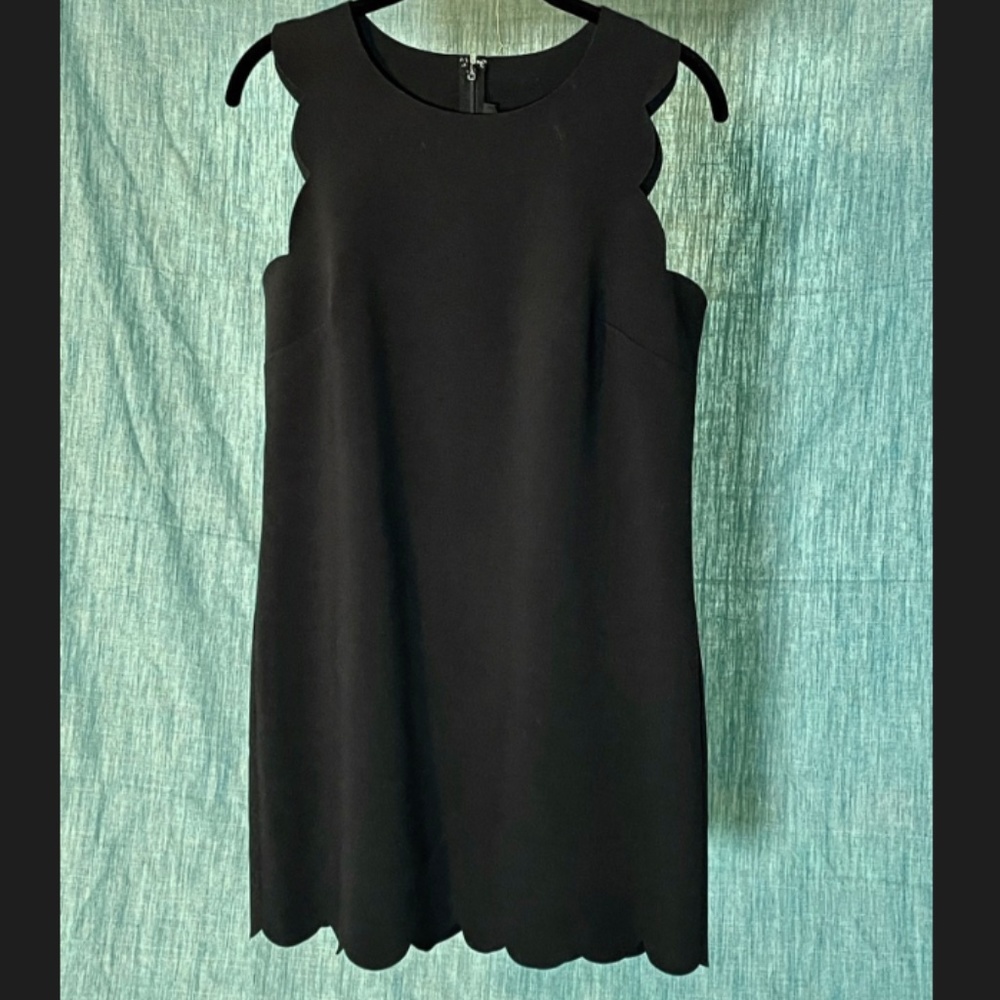 JCrew black scalloped dress size 6